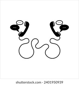 Telephone Receiver Chatting Icon Vector Art Illustration