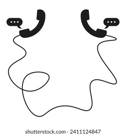 Telephone receiver chatting icon. Vector illustration. EPS 10.