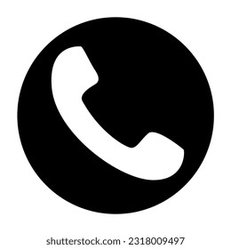 Telephone receiver in a circle vector simple icon