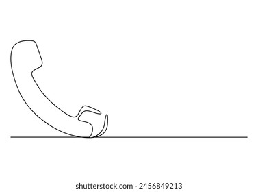Telephone receiver continuous one line drawing vector illustration.  