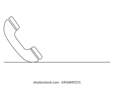 Telephone receiver continuous one line drawing vector illustration.  
