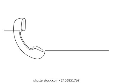Telephone receiver continuous one line drawing vector illustration.  