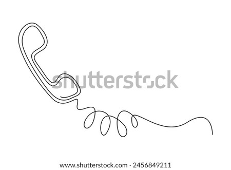 Telephone receiver continuous one line drawing vector illustration.  