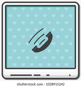 Telephone receiver flat vector icon.