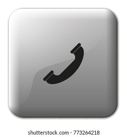 Telephone receiver flat vector icon. Phone illustration.