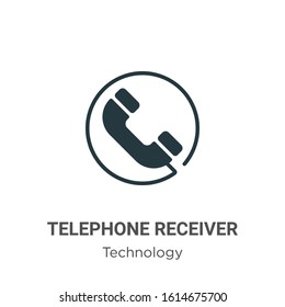 Telephone receiver glyph icon vector on white background. Flat vector telephone receiver icon symbol sign from modern technology collection for mobile concept and web apps design.
