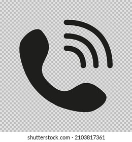 Telephone receiver, telephone handset simple icon, vector illustration phone head in flat style isolated on white background.