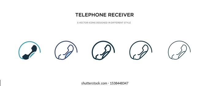 telephone receiver icon in different style vector illustration. two colored and black telephone receiver vector icons designed in filled, outline, line and stroke style can be used for web, mobile,