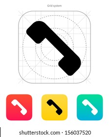 Telephone receiver icon. End the call. Vector illustration.