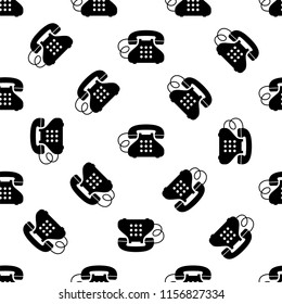 Telephone Receiver Icon Seamless Pattern Vector Art Illustration