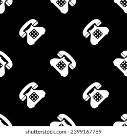 Telephone Receiver Icon Seamless Pattern Vector Art Illustration