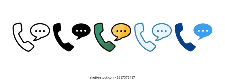 Telephone Receiver Icon Set Multiple Style Collection