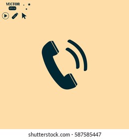 telephone receiver icon stock vector illustration flat design
