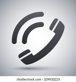 Telephone receiver icon, vector