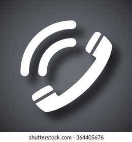 Telephone receiver icon, vector