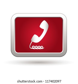 Telephone receiver icon. Vector illustration