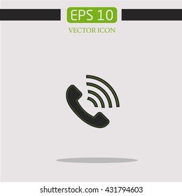 Telephone receiver Icon. Telephone receiver Icon Vector. Telephone receiver Icon Sign. 