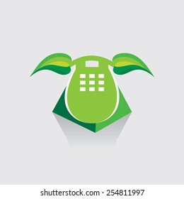telephone receiver like green leaf eco friendly
