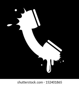 Telephone receiver on black background