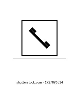Telephone receiver square black icon