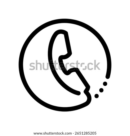 A telephone receiver surrounded by dots, indicating a missed call or voicemail