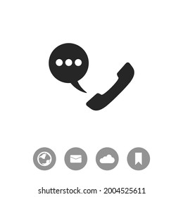 Telephone receiver vector black simple icon