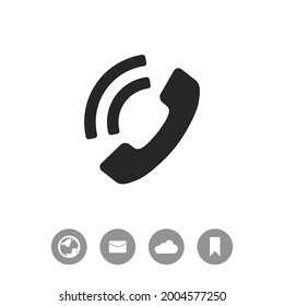 Telephone receiver vector black simple icon
