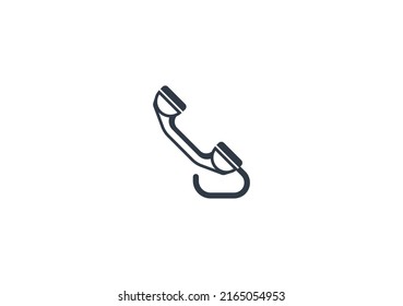 Emoticono plano vector receptor de teléfono. Isolación de la ilustración de Handset. Icono de teléfono