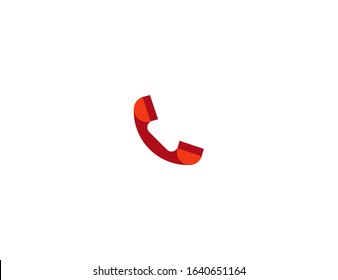 Telephone Receiver Vector Flat Icon. Isolated Calling, Call Center Emoji Illustration 