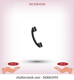 Telephone receiver vector icon