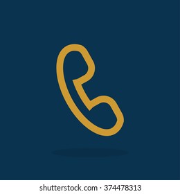 Telephone receiver vector icon