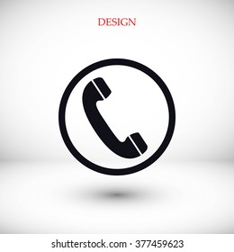 Telephone receiver vector icon