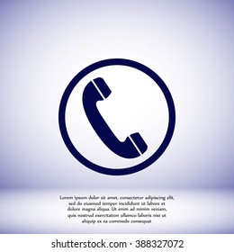 Telephone receiver vector icon