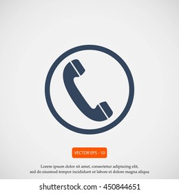 Telephone receiver vector icon