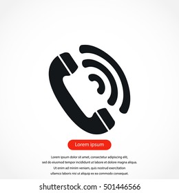 Telephone receiver vector icon, flat design best vector icon