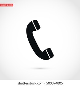 Telephone receiver vector icon, flat design best vector icon