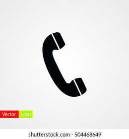 Telephone receiver vector icon, flat design best vector icon
