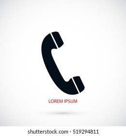 Telephone receiver vector icon, flat design best vector icon