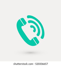 Telephone receiver vector icon, flat design best vector icon