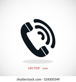 Telephone receiver vector icon, flat design best vector icon