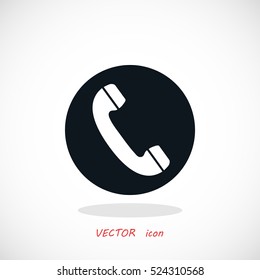 Telephone receiver vector icon, flat design best vector icon