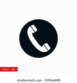 Telephone receiver vector icon, flat design best vector icon