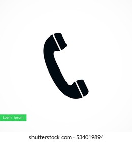 Telephone receiver vector icon, flat design best vector icon