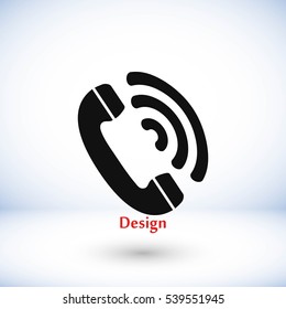 Telephone receiver vector icon, flat design best vector icon