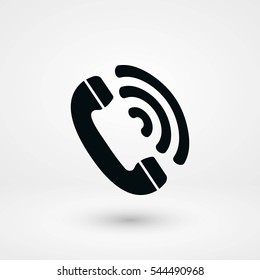 Telephone receiver vector icon, flat design best vector icon