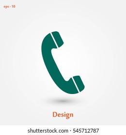 Telephone receiver vector icon, flat design best vector icon