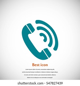 Telephone receiver vector icon, flat design best vector icon