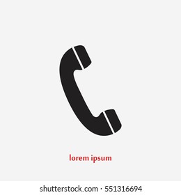 Telephone receiver vector icon, flat design best vector icon