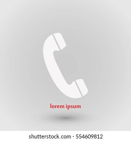 Telephone receiver vector icon, flat design best vector icon