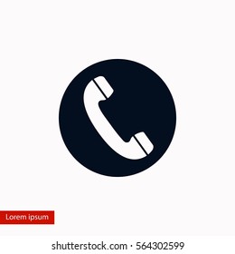 Telephone receiver vector icon, flat design best vector icon